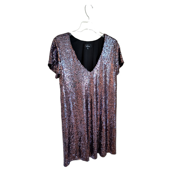 Lulus Light Up The Night Sequin Dress Women's Size S Purple Mini Shift Lined - Picture 12 of 14